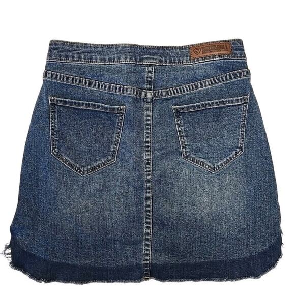 Rock & Roll Denim Mini Skirt Sz 28 Raw Hem Distressed Festival Western Cowgirl - Picture 5 of 9
